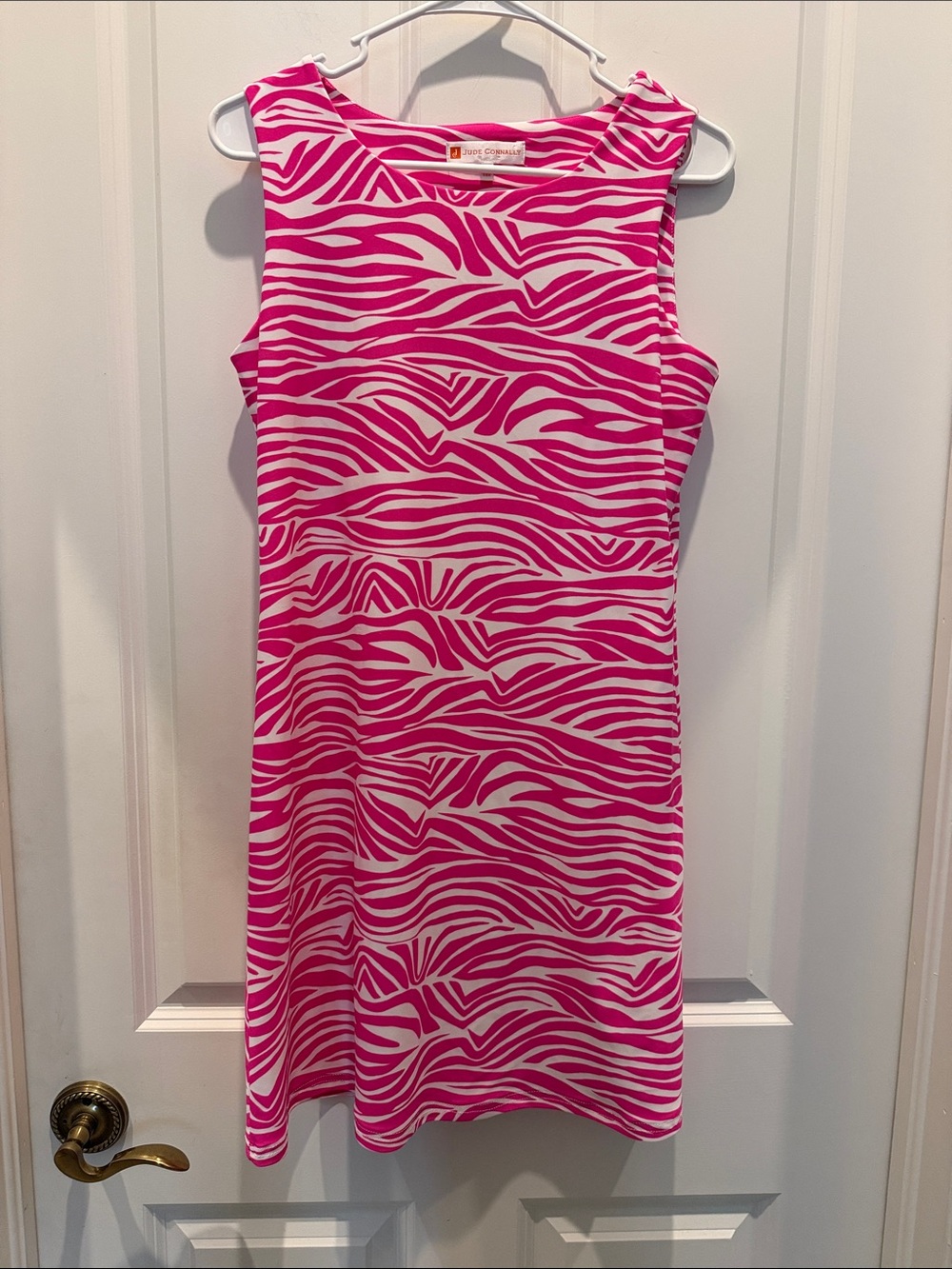 Jude Connally "Beth" Shift Dress in Hot Pink Zebra Medium